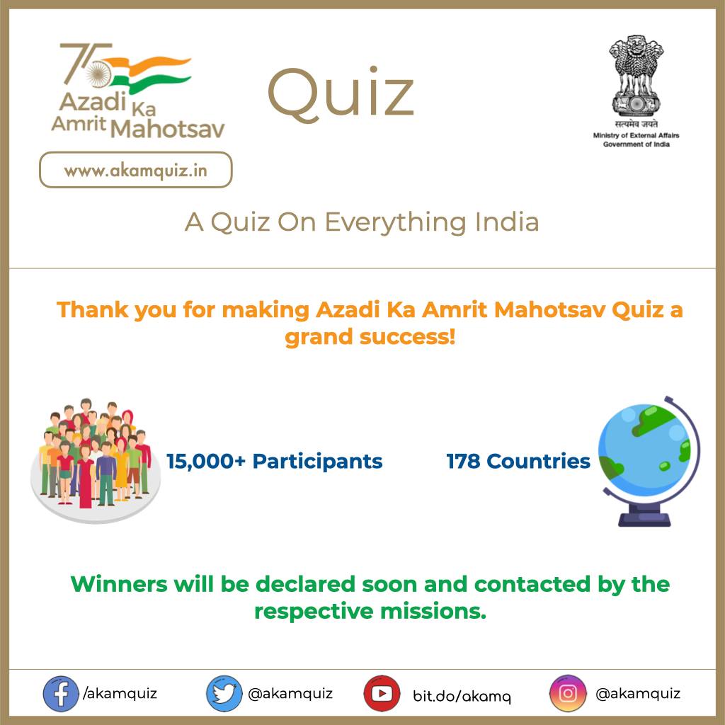 Results of Azadi Ka Amrit Mahotsav quiz