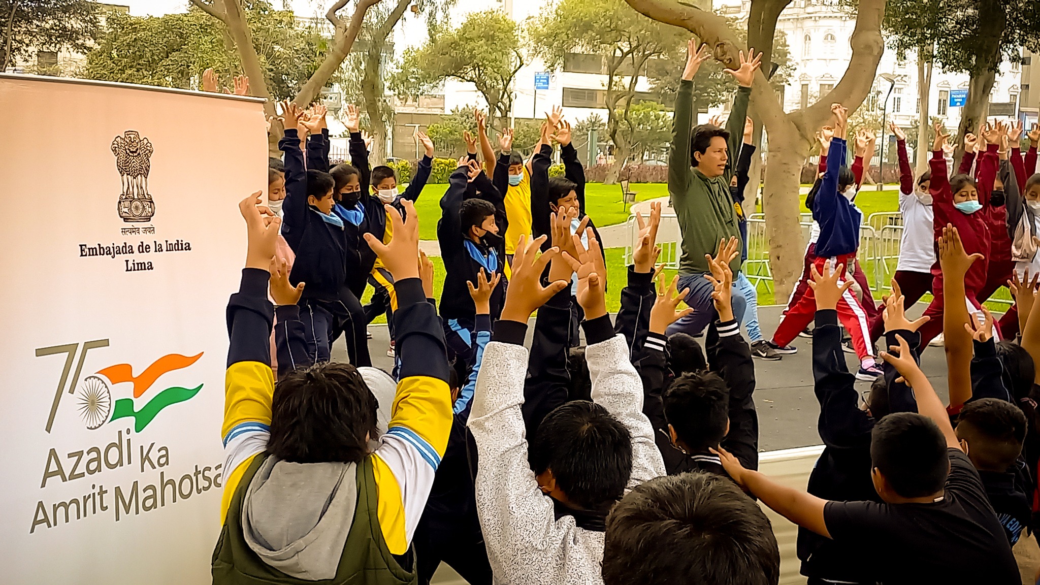 Yoga for children event in the 7th International Book fair in Lima in collaboration with Muncipality of Lima