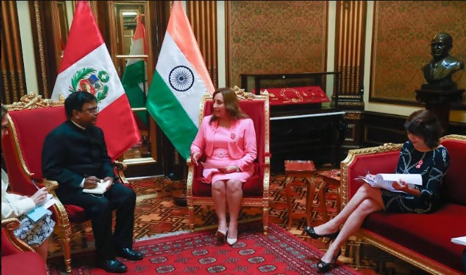 Ambassador Vishvas Sapkal had the honour to meet President Dina Boluarte during the Presentation of his credentials